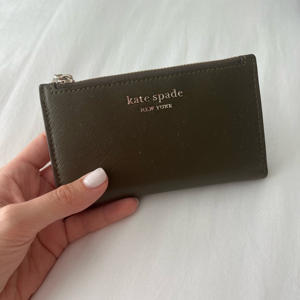 Kate spade green/gold wallet